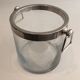 Champagne bucket design in glass and silver-plated metal