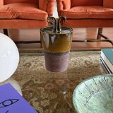 Mid-century Modern style brown artistic ceramic vase, Gabriele Bucci Italy