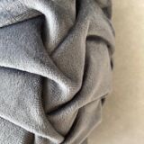 Round pleated suede velvet cushion