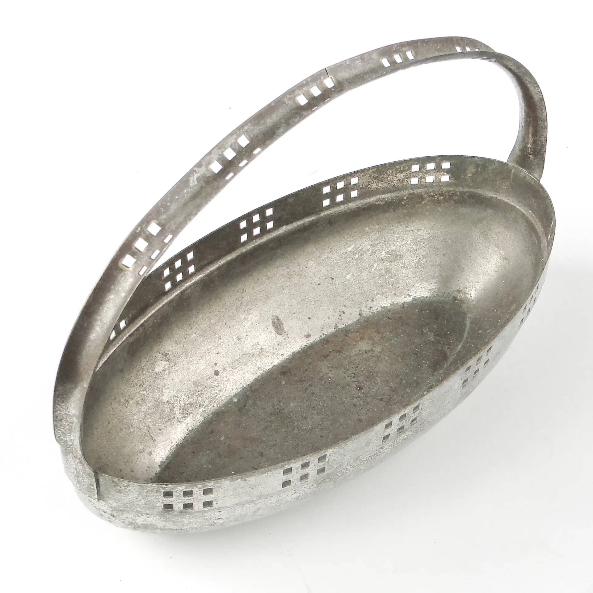 Viennese Secession nut basket, silver-plated brass, Austria, early 20th century