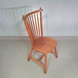 Set of 6 De Ster Geldermalsen spindle back dining chairs in solid oak, 1960