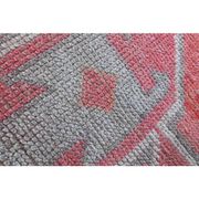 1970s Vintage Turkish Oushak Handmade Wool Cotton Pink Runner Rug 93X323