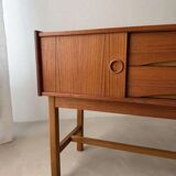 Scandinavian teak sideboard 1960s compact Danish design cabinet