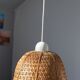 Vintage flower suspension in wicker rattan