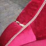 Fauteuil crapaud d'angle en velour époque Napoléon iii