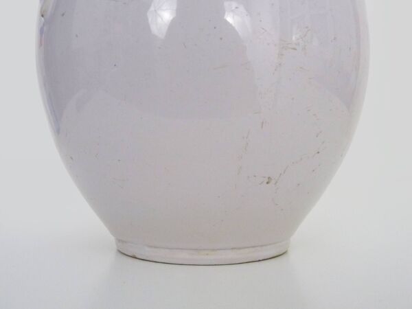 Pot à confit blanc vernissé, sud ouest de la France. Pot de conservation. Pyrénées XIXème