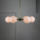 Mid-century sputnik brass and opaline glass chandelier
