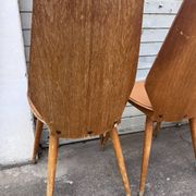 (Lot) 5 vintage wooden chairs attributed to Baumann (to be restored)