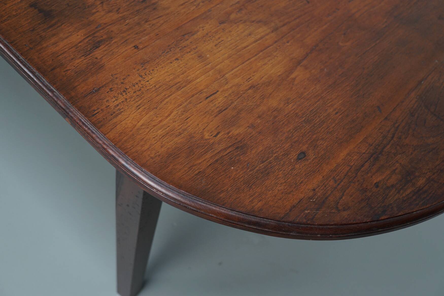 Large Oval Dutch Rustic Farmhouse Teak Dining Table