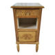 Table de chevet en chêne blond et marbre