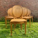 Set of 6 Louis XVI style cane medallion chairs