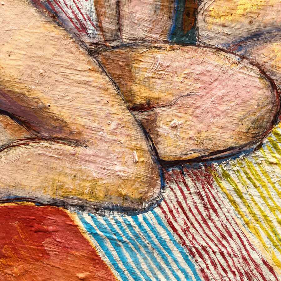 Vintage painting 70's "Psychedelic Campaign Party"