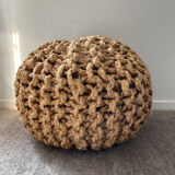 Pouf ball in braided rope