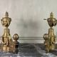 Pair of Louis XVI Style Gilt Bronze Andirons, 19th Century