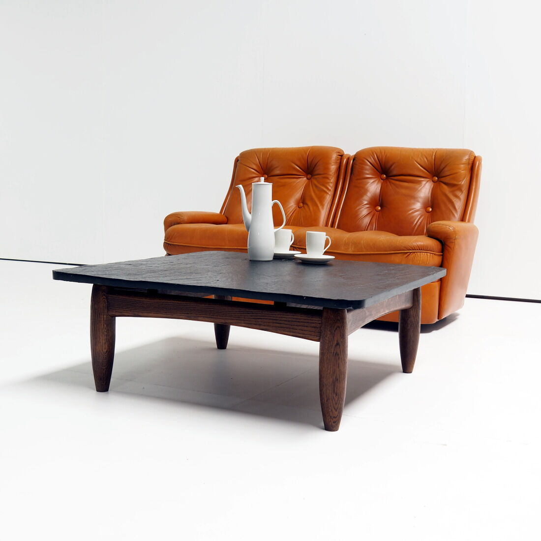 Leather two-seater by Michel Cadestin for Airborne