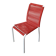 Vintage children's chair in white matel (some splinters of paint) with red scoubidou rope year 70