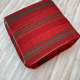 Moroccan Ottoman Pouf - Berber Cushion Cover - Decorative Cushions - Red Moroccan Cushion