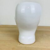 Vase or pot cover head in white ceramic