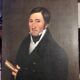 Signed painting, portrait of a gentleman with a book and an earring: 19th century