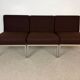 3 vintage armchairs – brown fabric & chrome base
