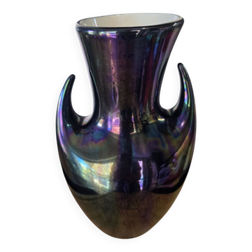 Vase Design Vintage à Cornes – Verceram Années 50/60 – Reflets Irisés