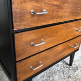 Black wood chest of drawers + 3 vintage black drawers #a143