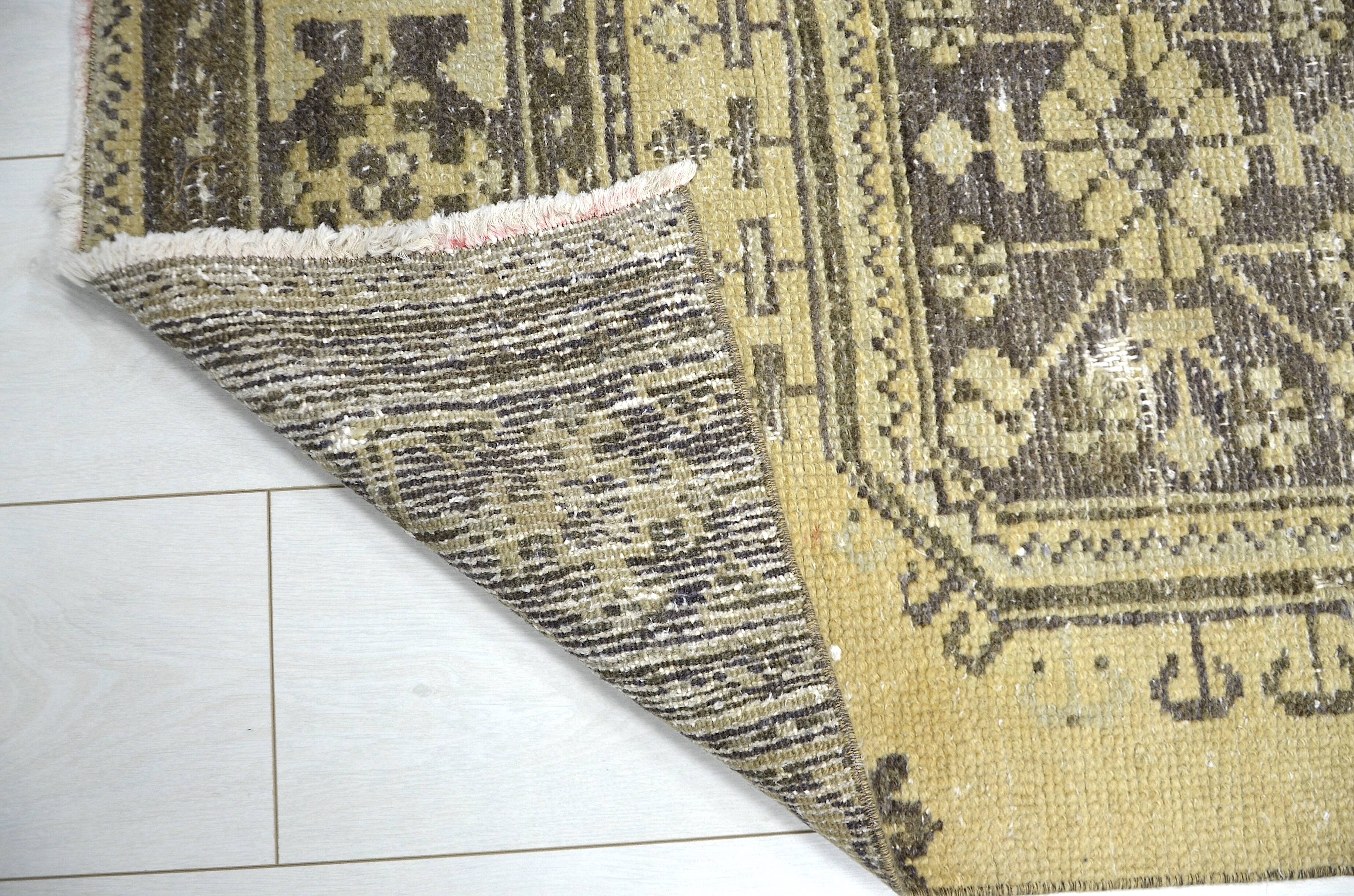 Yellowish & Brown Oushak Runner sku 2255.