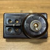 Interrupteur bakelite , années 50, avec portes fusibles