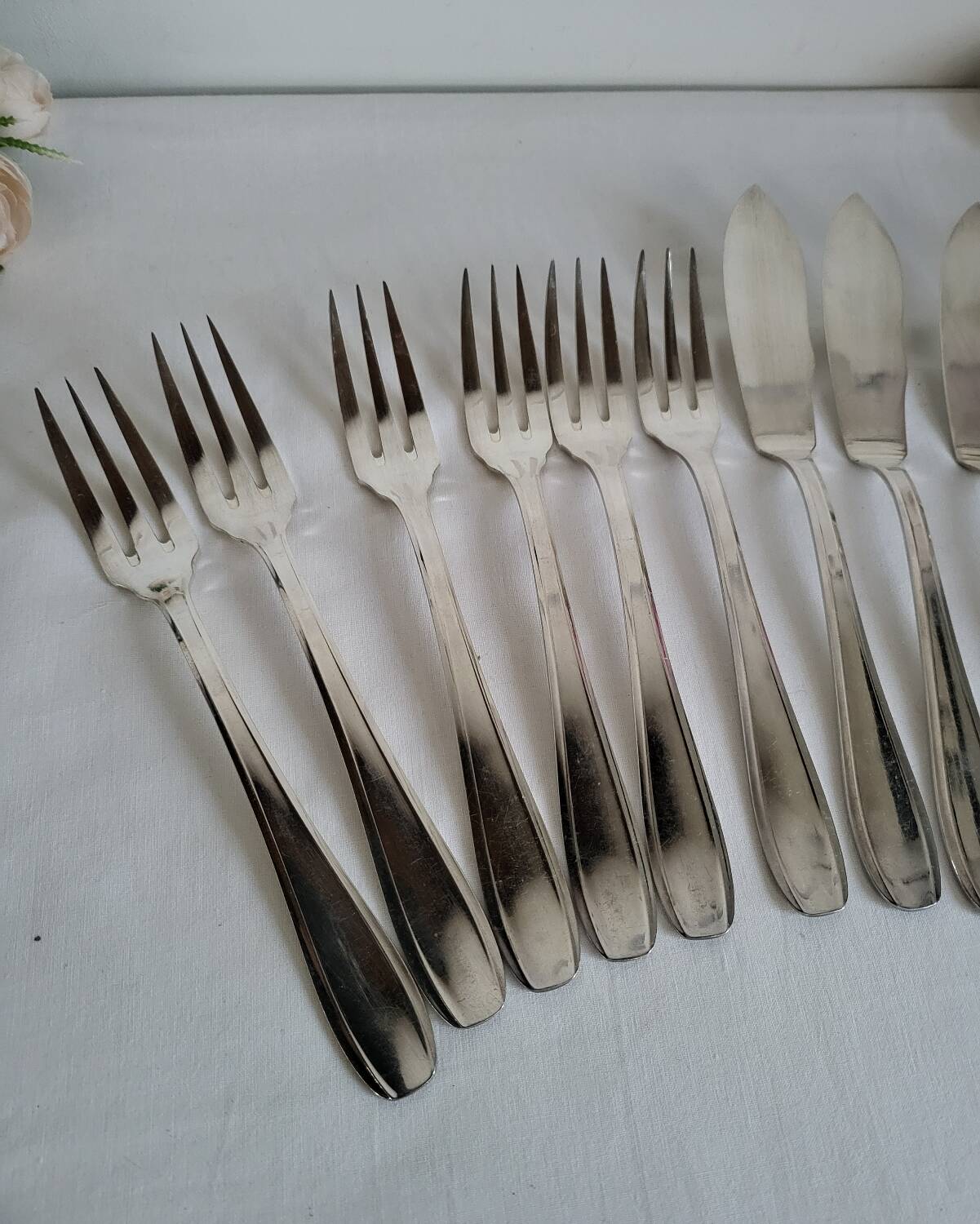 SFAM 6 Silver-Plated Fish Cutlery Sets, 12 Pieces