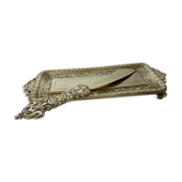 Bronze paper cut and its empty art nouveau pocket resting place late 19th