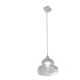 Suspended lamp in transparent blown glass, modern, minimalist, timeless style.