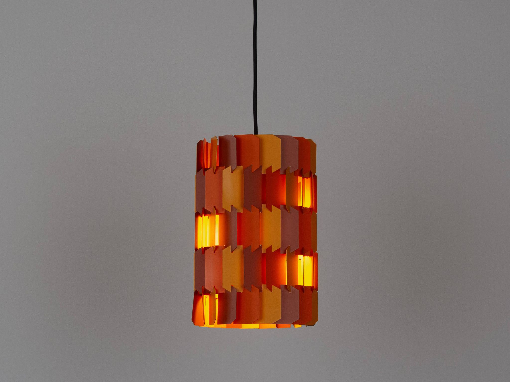 Vintage Danish pendant light Facet pop by Louis Weisdorf, Lyfa, 1972