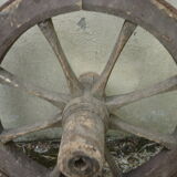 Old wooden cart wheel