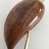 Heron in wood and brass