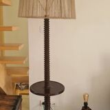 Floor lamp with press screw and jute