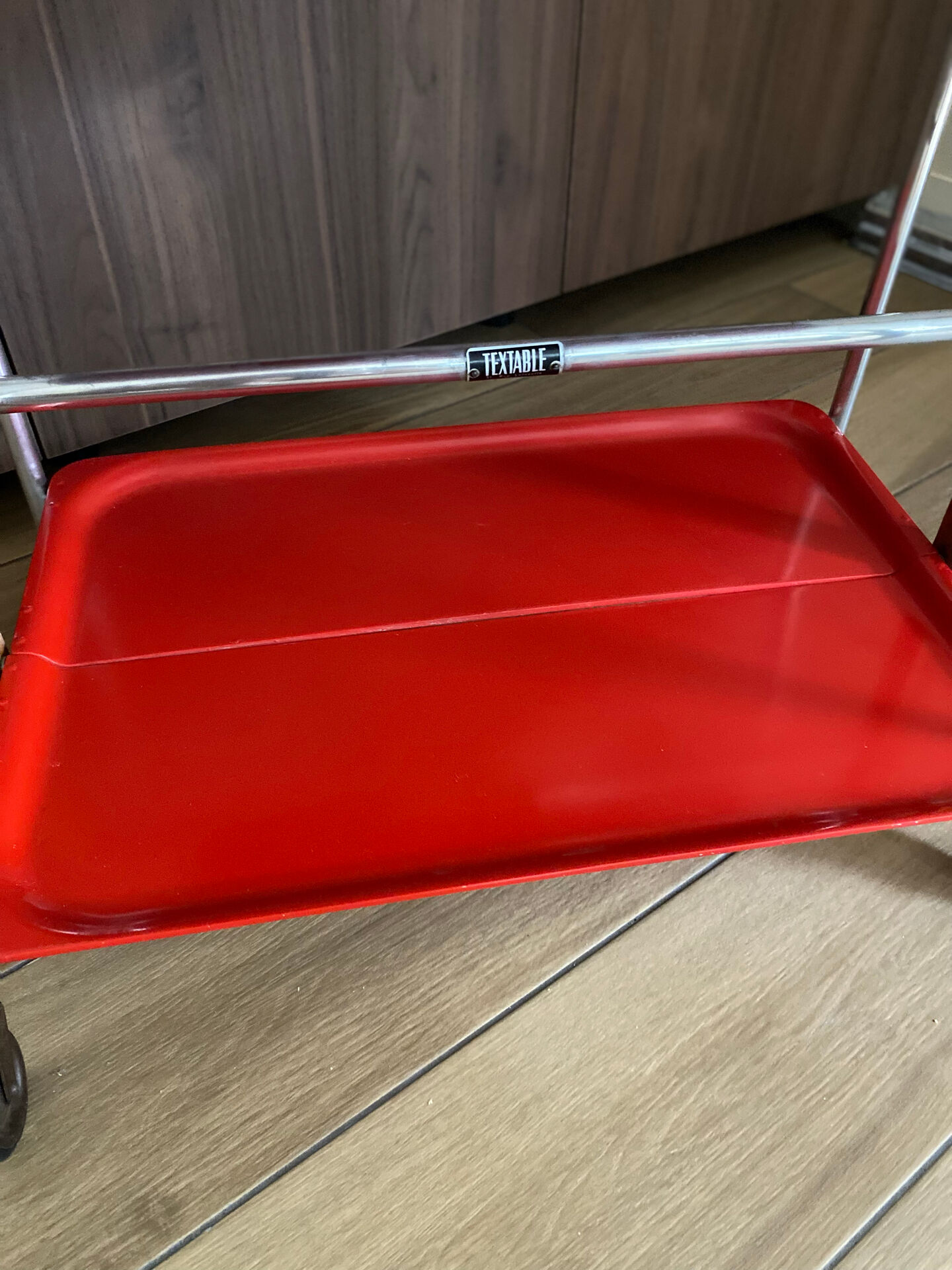 Service trolley rolling table Platex Textable red 70s Space Age