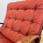 1970s Design mid century Danish Bentwood and leather Armchair by Farstrup