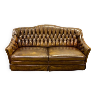 Canapé chesterfield vintage 2 places en cuir