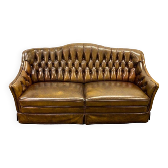 Vintage 2 seater leather chesterfield sofa
