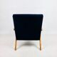 Fauteuil vintage en velours bleu marine Var, années 1970