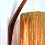 Scandinavian wall lamp wood and rope attributed to Ib Fabianssen