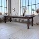 XL farmhouse table in solid oak, brutalist style, 20th century.