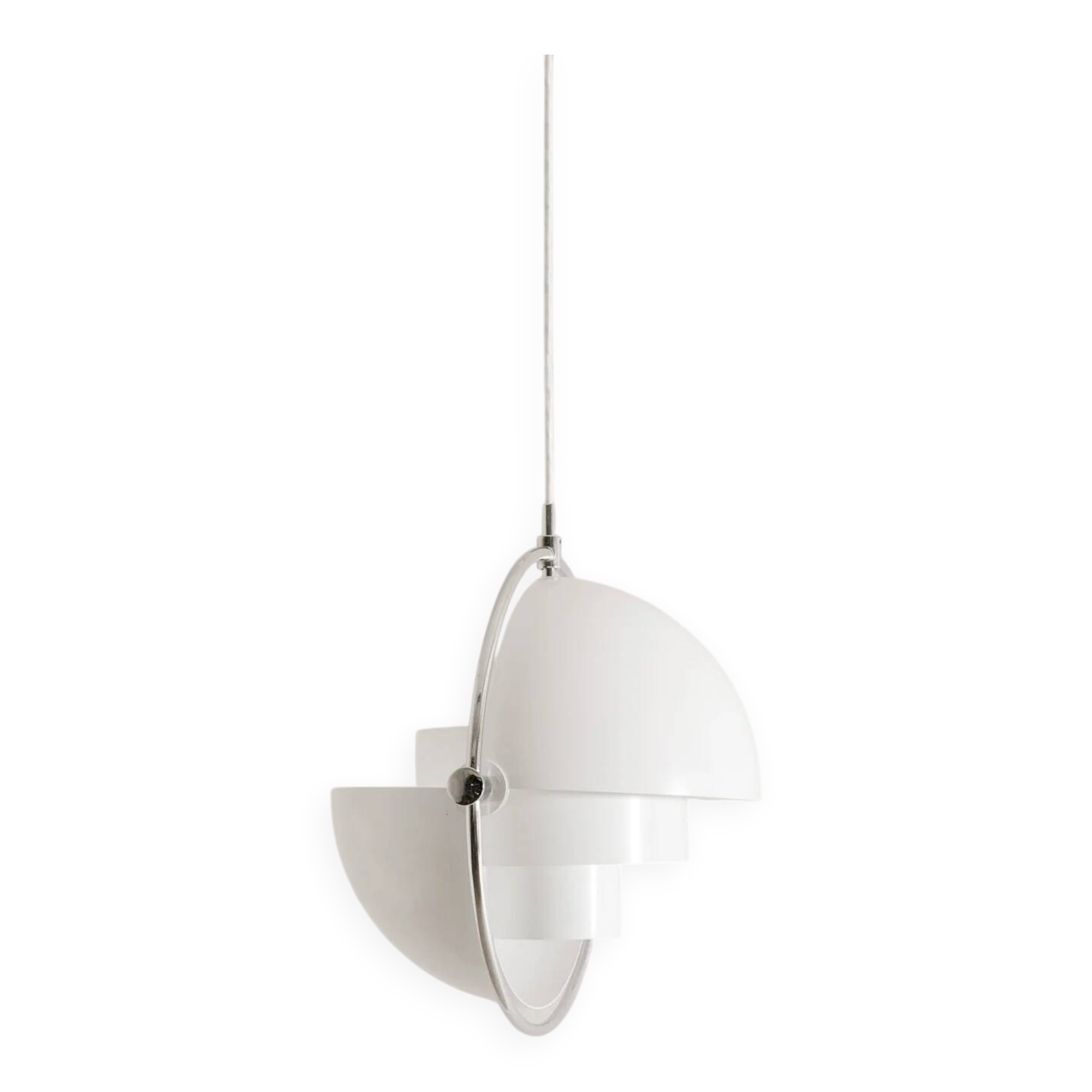 Vintage Danish Mid Century Louis Weisdorf White "Multi Lite" Pendant, 1960s