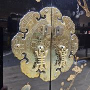 Vintage Chinese display cabinet with flowers and birds / Bohemian