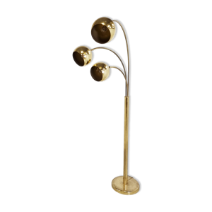 Lampadaire en laiton à trois bras, années 1970