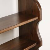 Vintage brutalist solid wood shelf, 1950s