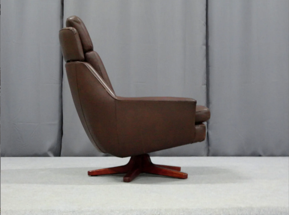Leather ottoman chair, 1970