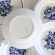 Set of 6 Badonviller flat plates, vintage French, authentic, rare, countryside