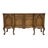 SOUBRIER Chippendale sideboard in oak, elm burl and marble