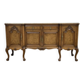 Enfilade Chippendale SOUBRIER en chêne, loupe d'orme et marbre